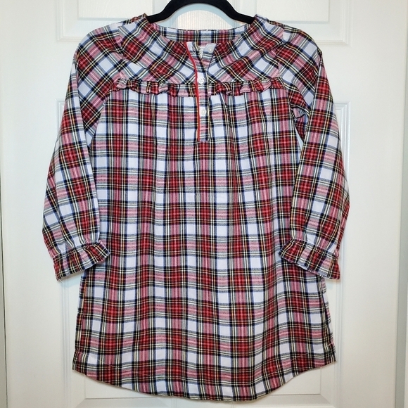 Crewcuts Girl’s Flannel Nightgown in Snowy Stewart Tartan Sz M - Picture 1 of 10